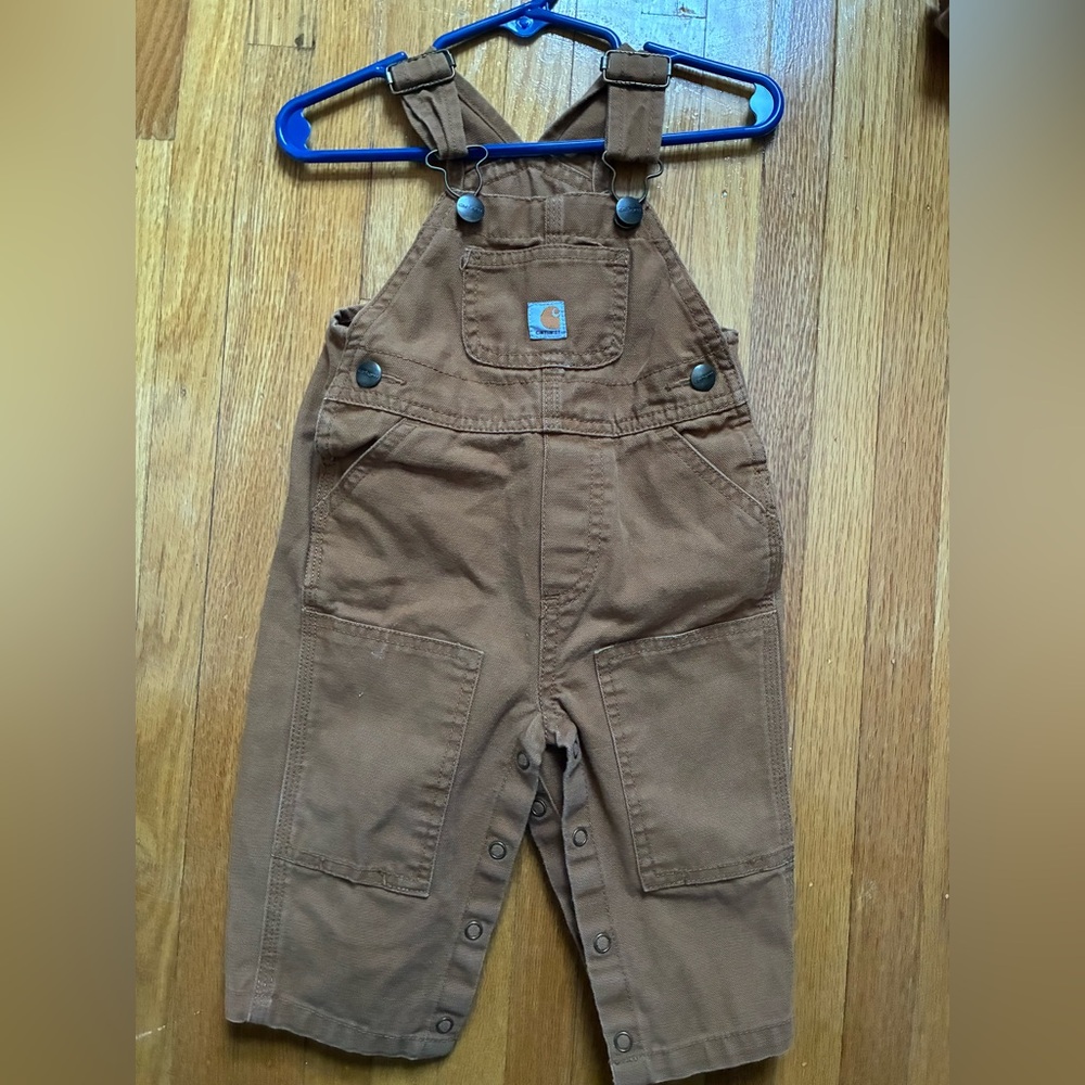 Carhartt Brown Baby Overalls, 9 months